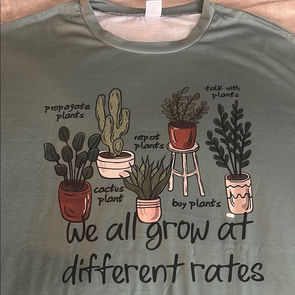 Graphic Tee with Plants and words